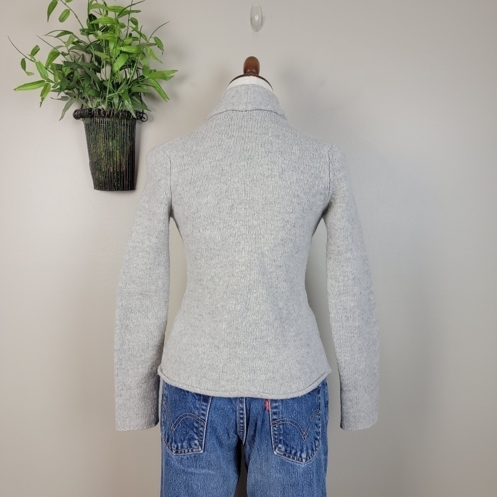 Anthropologie Leifsdottir Wool Shawl Neck Button Pin Tuck Cardigan Sweater XS - Picture 11 of 15